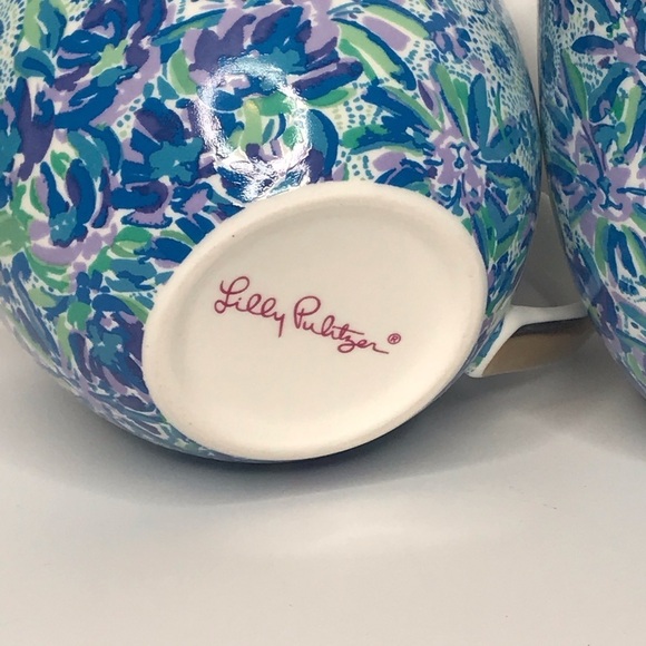 Lilly Pulitzer Floral Lion Face Mug Set (2) Gold - Picture 5 of 13